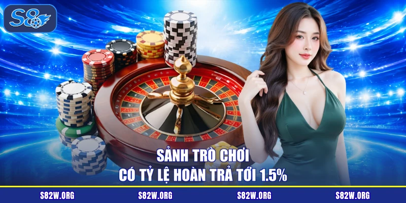 Sảnh trò chơi có tỷ lệ hoàn trả tới 1.5%